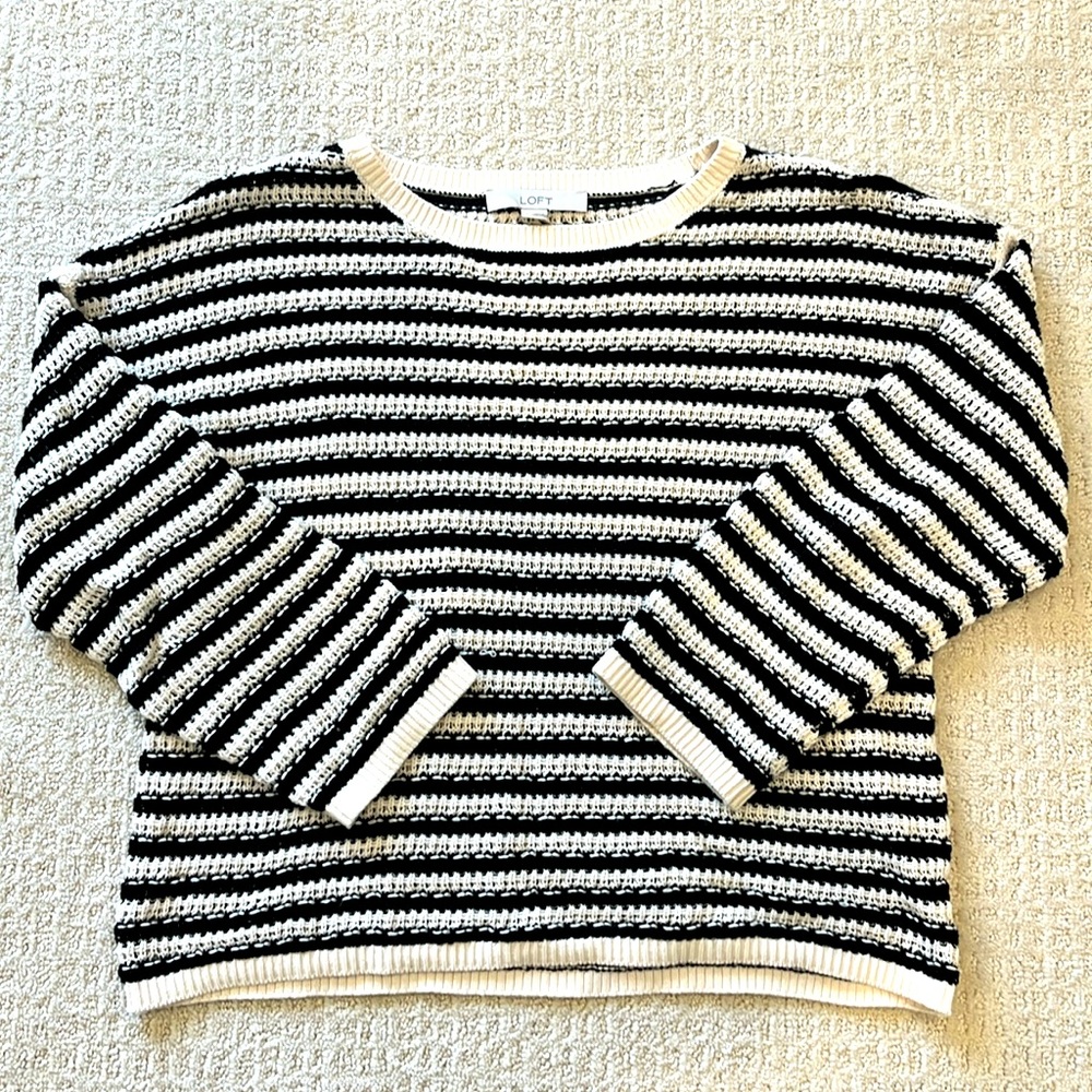 LOFT Stitchy Crewneck Sweater